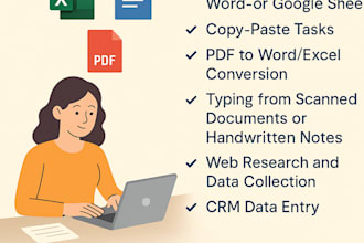 a fast typing job, retype scanned documents, your typist