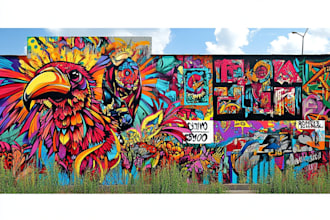 create graffiti pop art canvas designs and murals