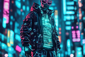 make mecha, robot, cyborg, cyberpunk , gundam character in my style