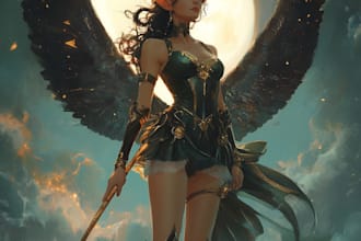 draw fantasy dnd party and scifi monster design character