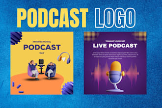 create stunning podcast logo and a matching cover art