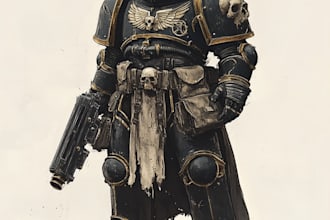 create a warhammer 40k character art with amazing quality
