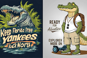 make high resolution t shirt mascot crocodile logo