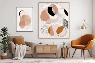design printable abstract minimal boho wall art or poster