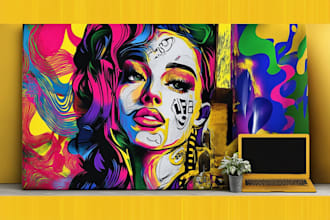 draw a professional pop art portrait