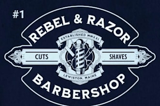 make professional luxury barber shop logo design
