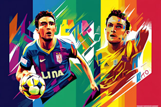 draw wpap pop art sport potrait