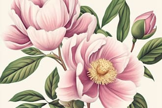 draw realistic botanical illustrations of flowers plants