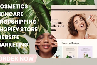 design cosmetics shopify store website skincare website beauty store marketing