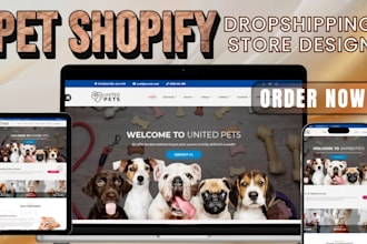 design pet shopify store pet supplies website pet dropshipping store pet website
