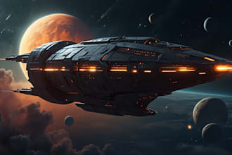 create a sci fi spaceship design