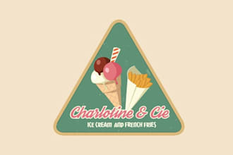 design awesome ice cream and french fries logo