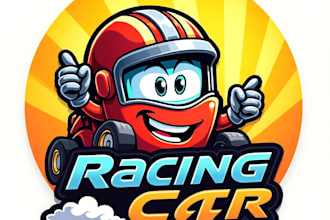 design high quality racing car mascot logo with fastest delivery