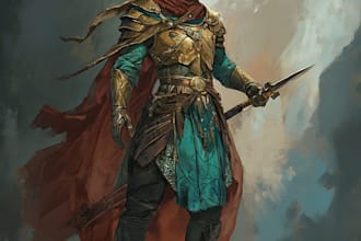 draw dnd art, fantasy character, creature, and dnd party