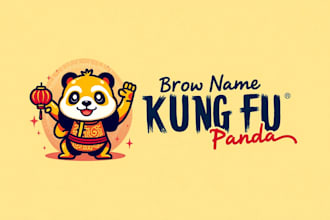 create amazing kungfu panda mascot logo design in 12 hours