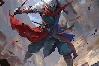 design dnd art, character fantasy illustration for dnd party