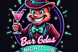 design high quality bar and nightclub mascot logo for your business
