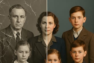professionally restore old, damaged, or faded photos