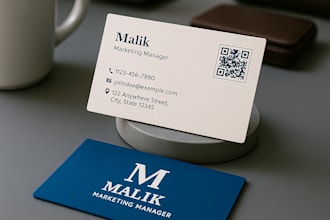 design a luxury business card that stands out, with qr code integration