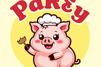 design high quality pork mascot logo with unlimited revision