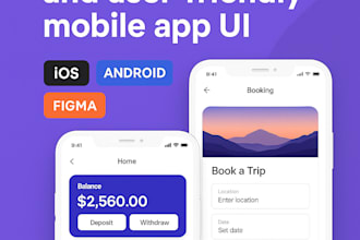 design modern mobile app UI for ios and android