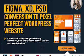figma to wordpress, PSD to wordpress, figma to elementor or divi