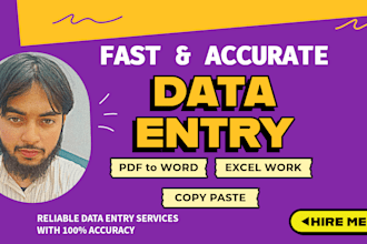 do accurate data entry,copy paste and pdf to word conversion
