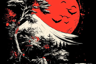 make unique tshirt design dark art japanese illustration