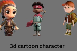 sculpt 3d character cartoon character low poly model props game asset for game