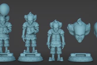 sculpt 3d chibi style figurine, caricature character, funko pop, toy print, stl