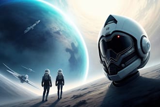 design spaceship, sci fi illustration and sci fi art