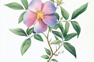 hand drawn botanical flower plants scientific illustration