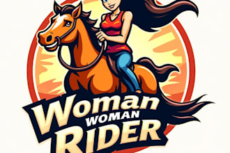design high quality esport woman rider mascot logo with my fastest delivery