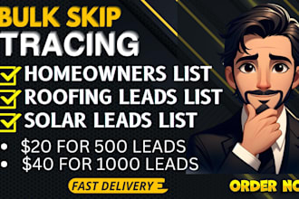 provide homeowners, solar leads and roofing leads list