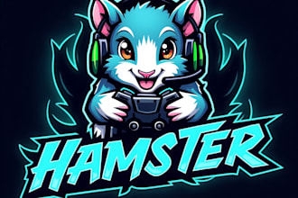 design high quality esport hamster gaming mascot logo with free source file