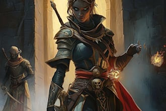 draw a dnd party art and d and d character illustration for you
