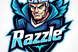 design high quality esport hockey mascot logo with free source file