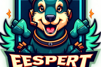 design high quality esport dog mascot logo with my fastest delivery