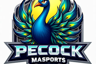 design high quality esport peacock mascot logo with unlimited revision