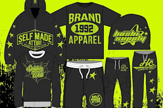 make unique y2k style typeface clothing logo design