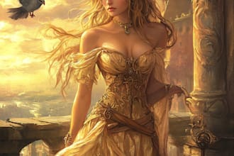 draw dnd character art design illustration, fantasy, game art, sheet, dnd party