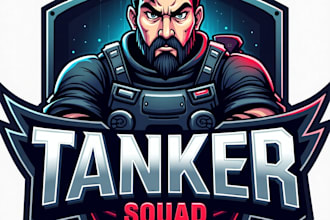 design high quality esport tanker squad mascot logo with creative concepts