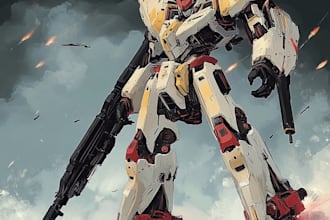 design robots and concept art of futuristic mecha