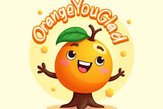 design high quality esport orange tree mascot logo for your business