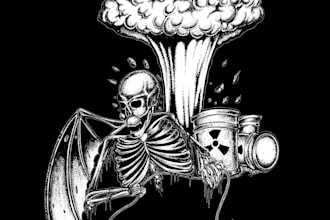 create brutal dark art band poster and merchandise design