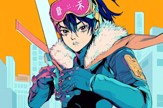 draw cyberpunk pop art anime characters