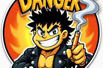 design high quality danger smoking mascot logo with fastest delivery