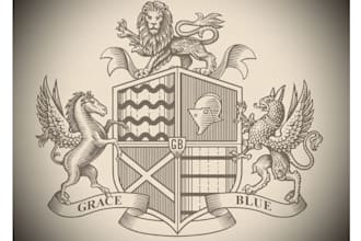 design unique luxury vintage heraldic coat of arms and family crest logo