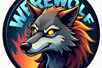 design high quality werewolf mascot logo for your business