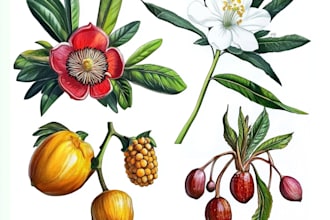 flowers fruits vegetable and botanical plants